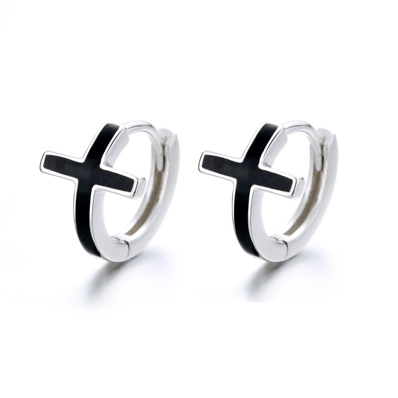 S925 Sterling Silver Cross Earrings for Women and Men