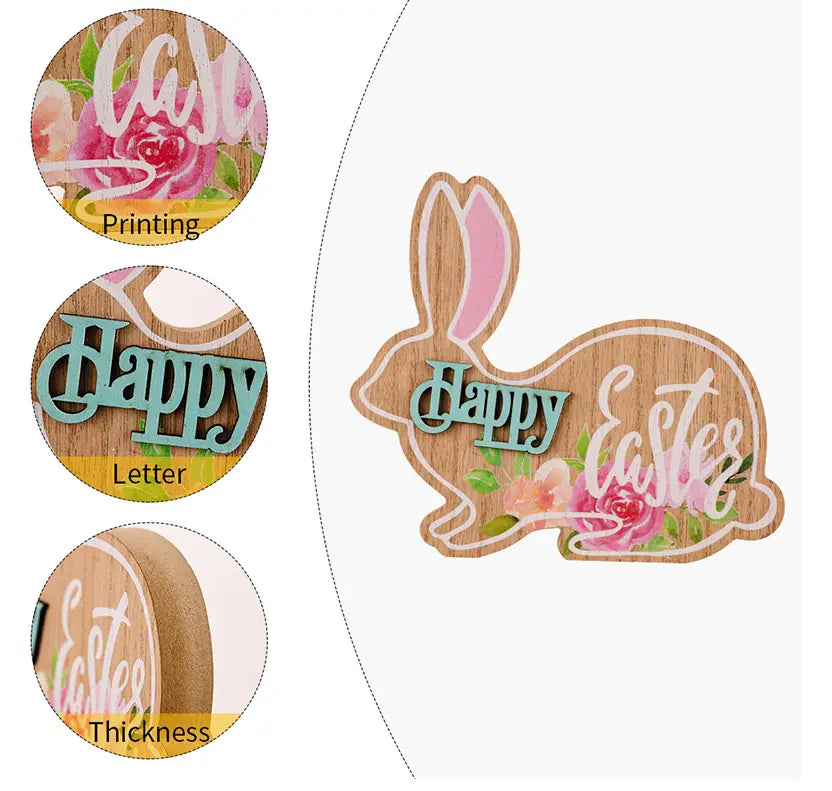 Wooden Easter Bunny Ornaments