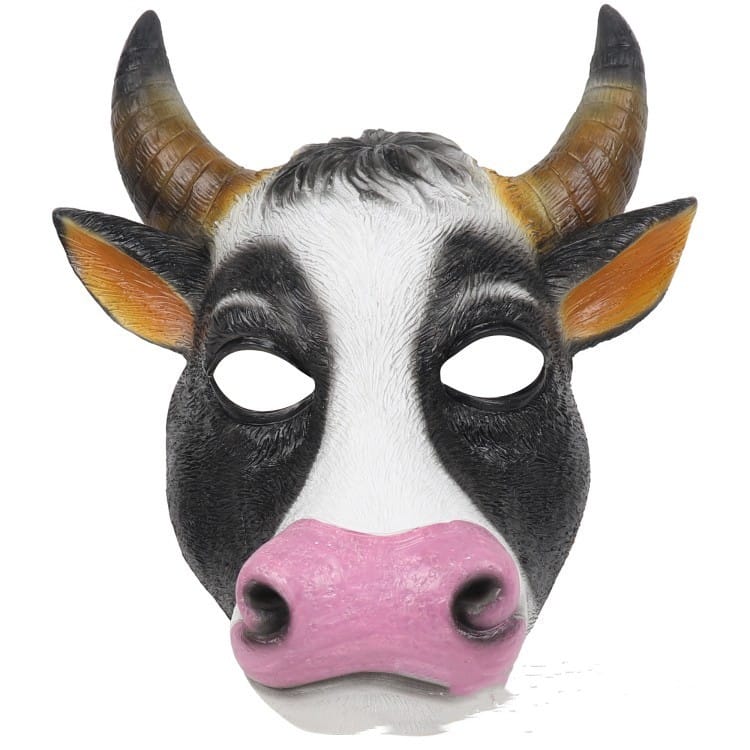 Latex Cow Half Face Mask for Masquerades
