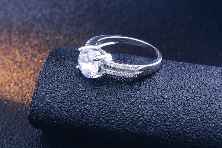 Simulated Wedding Tonglin 925 Silver Trendsetter Ring
