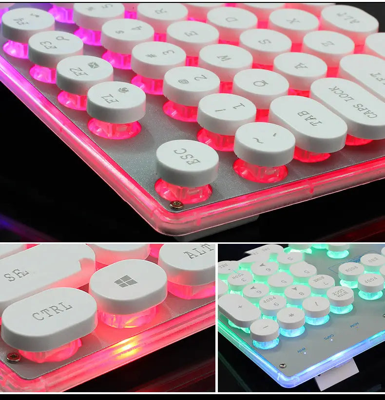 Luminous Crystal Wired Keyboard Mouse Set