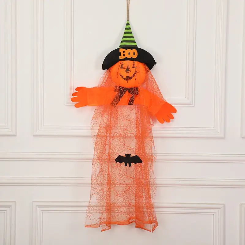 Yarn Foam Pumpkin Ghost Pendant