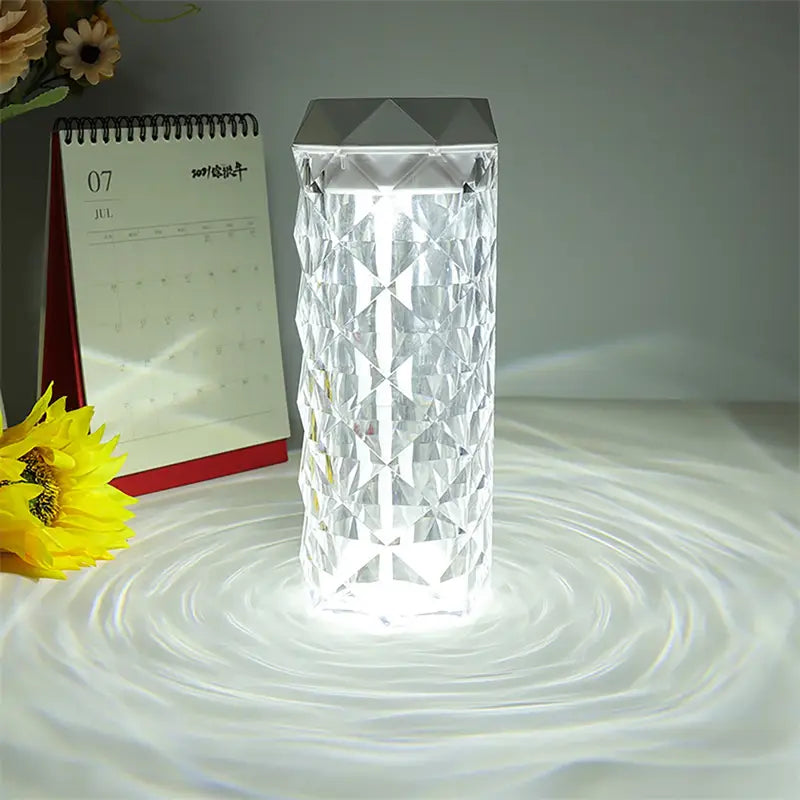 Crystal Lamp Air Humidifier with Color Night Light and Touch Control