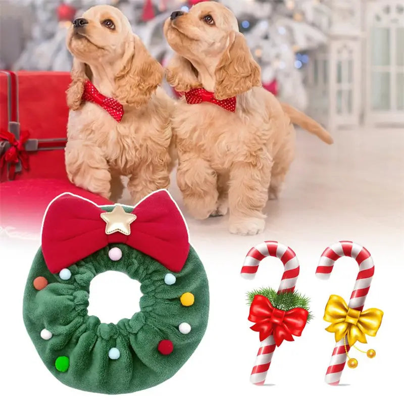 Friendly-to-Skin Christmas Pet Bow-knot Collar