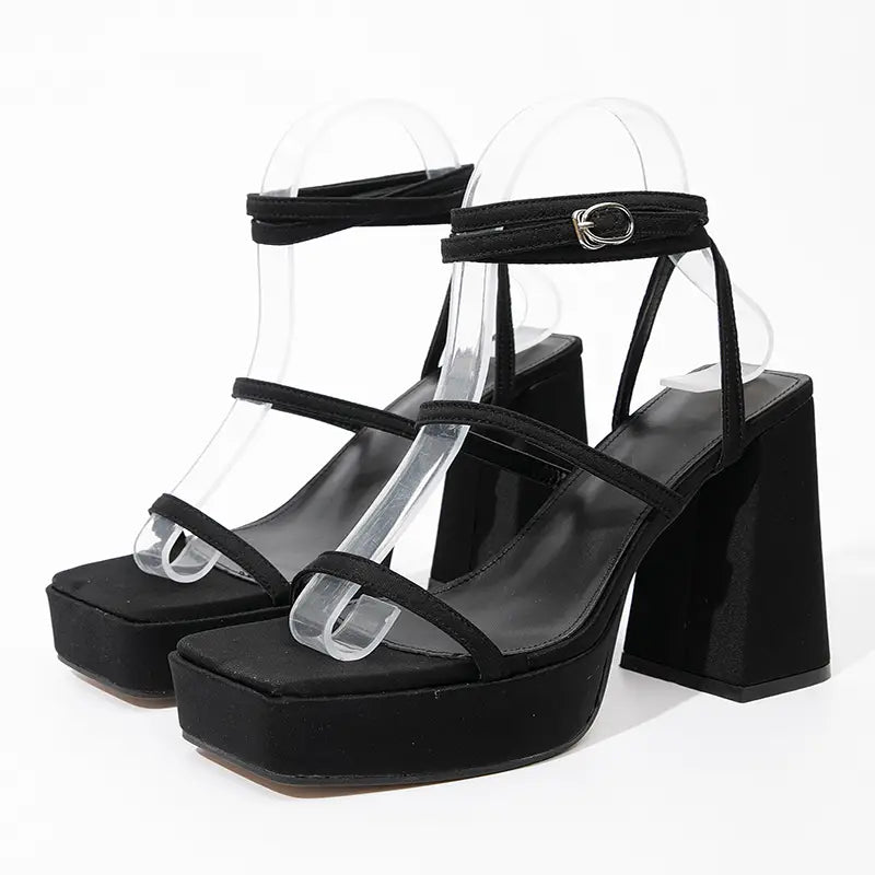 Chunky High Heel Sandals for Women - Fashionable Summer Pumps