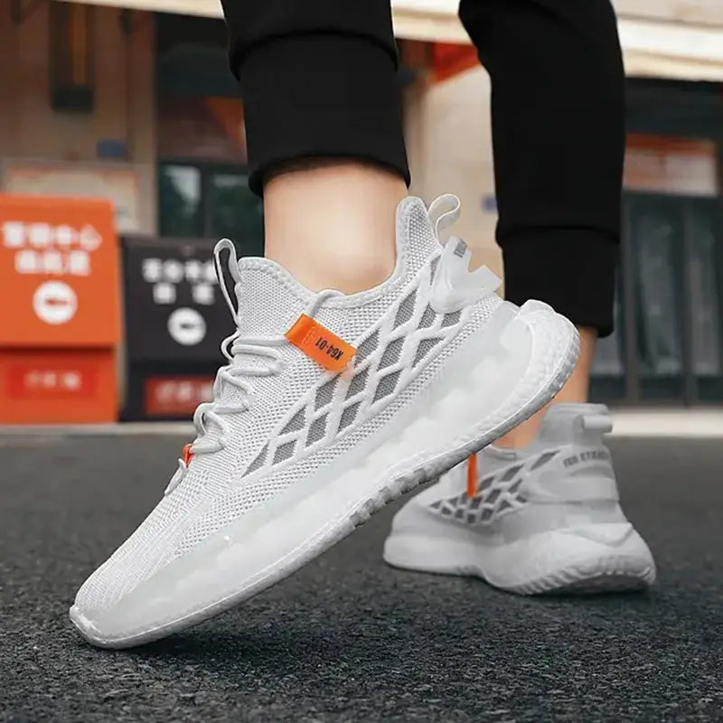 Mesh Sneakers Men Lace Up Running Shoes