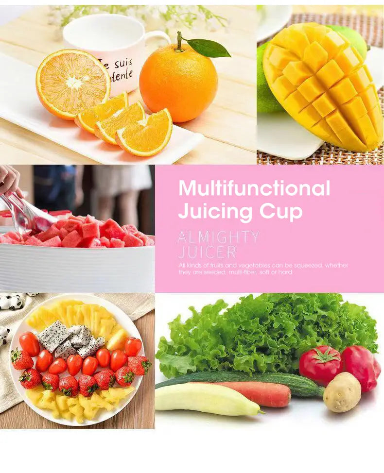 Portable Blender With USB Rechargeable Mini Kitchen Fruit Juice Mixer Home