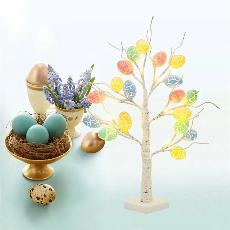 LED Easter Egg Birch Tree Decoration