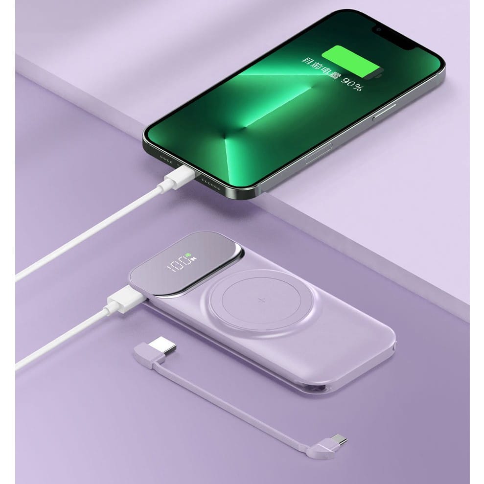 Wireless Power Bank with Fast Charging Cable