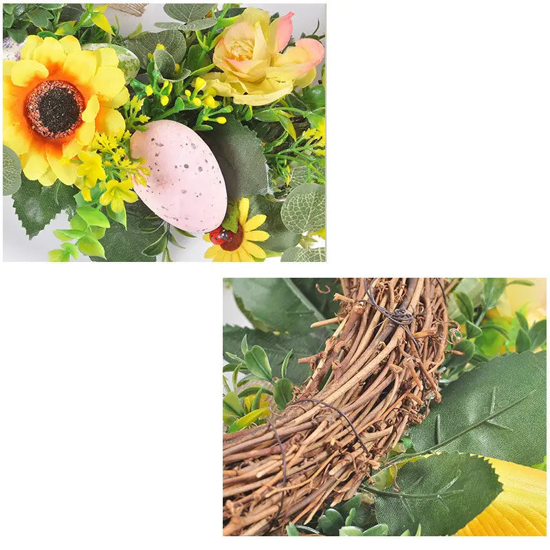 Easter Egg Rattan Wreath