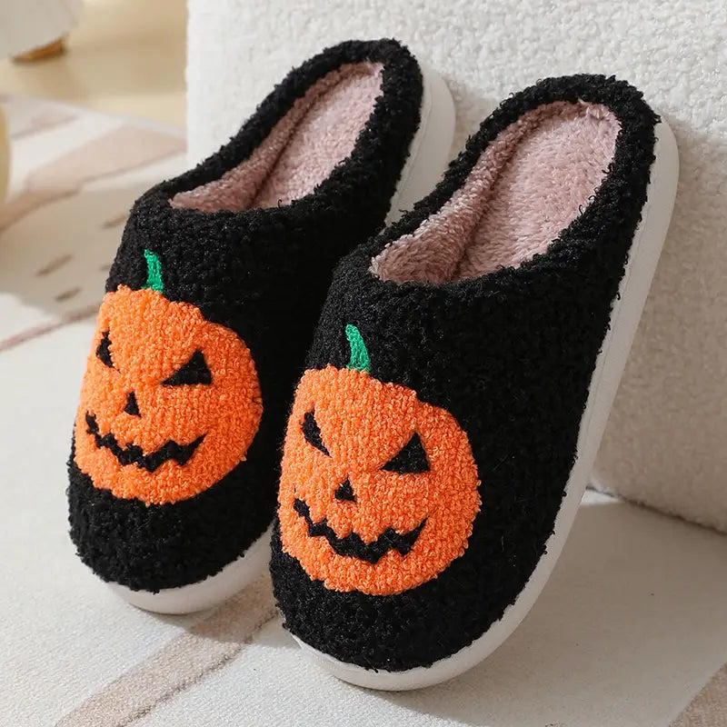 Warm Pumpkin Cartoon Slippers for Couples