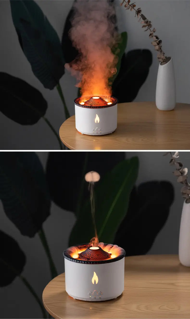 Creative Essential Oil Humidifier - Volcano Aromatherapy Machine with Flame