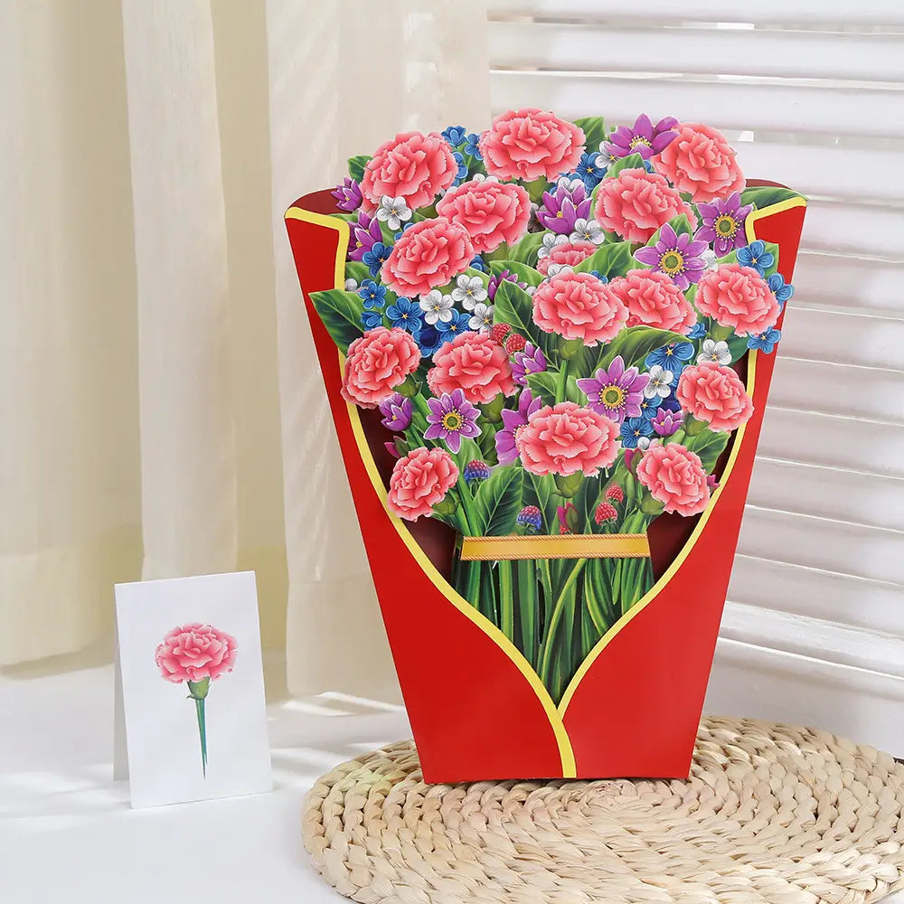 Flowers Holiday Gift Large Bouquet Greeting Card Decoration