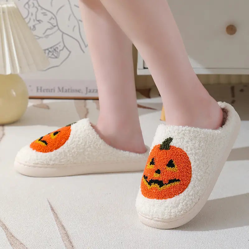 Warm Pumpkin Cartoon Slippers for Couples