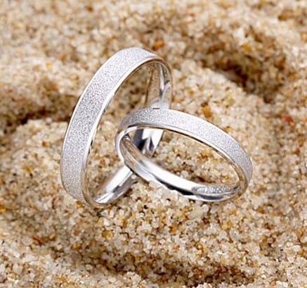 Frosted Sterling Silver Couple Ring