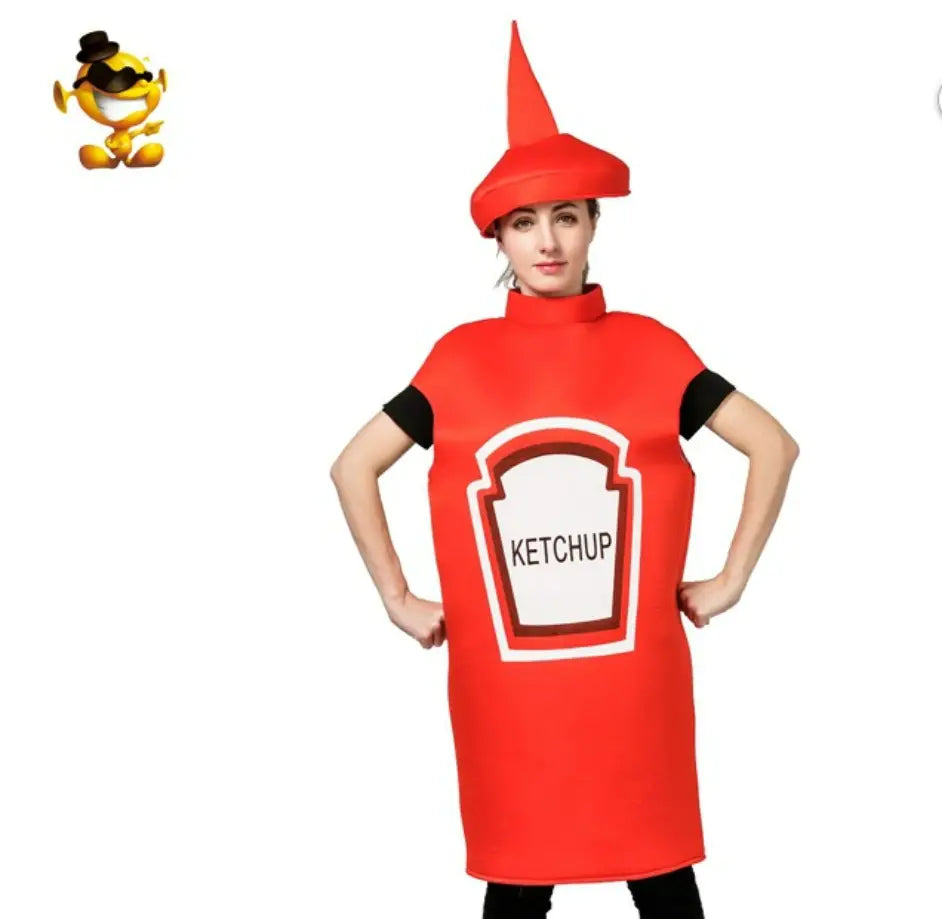Adult Men And Women Couple Mustard Tomato Sauce Costume Role
