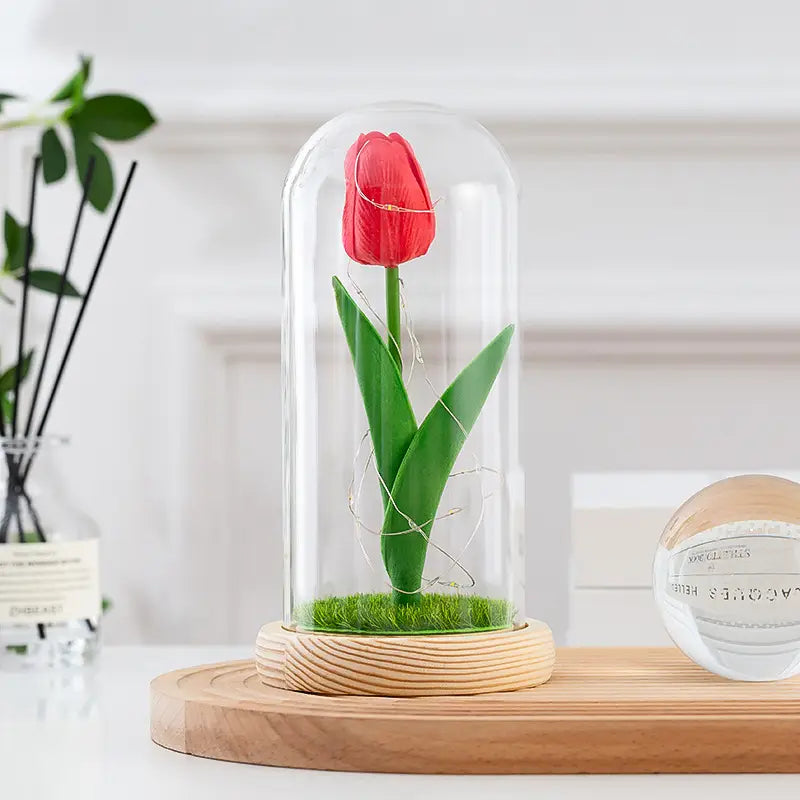 Glass-covered Perpetual Flower Night Light Ornaments