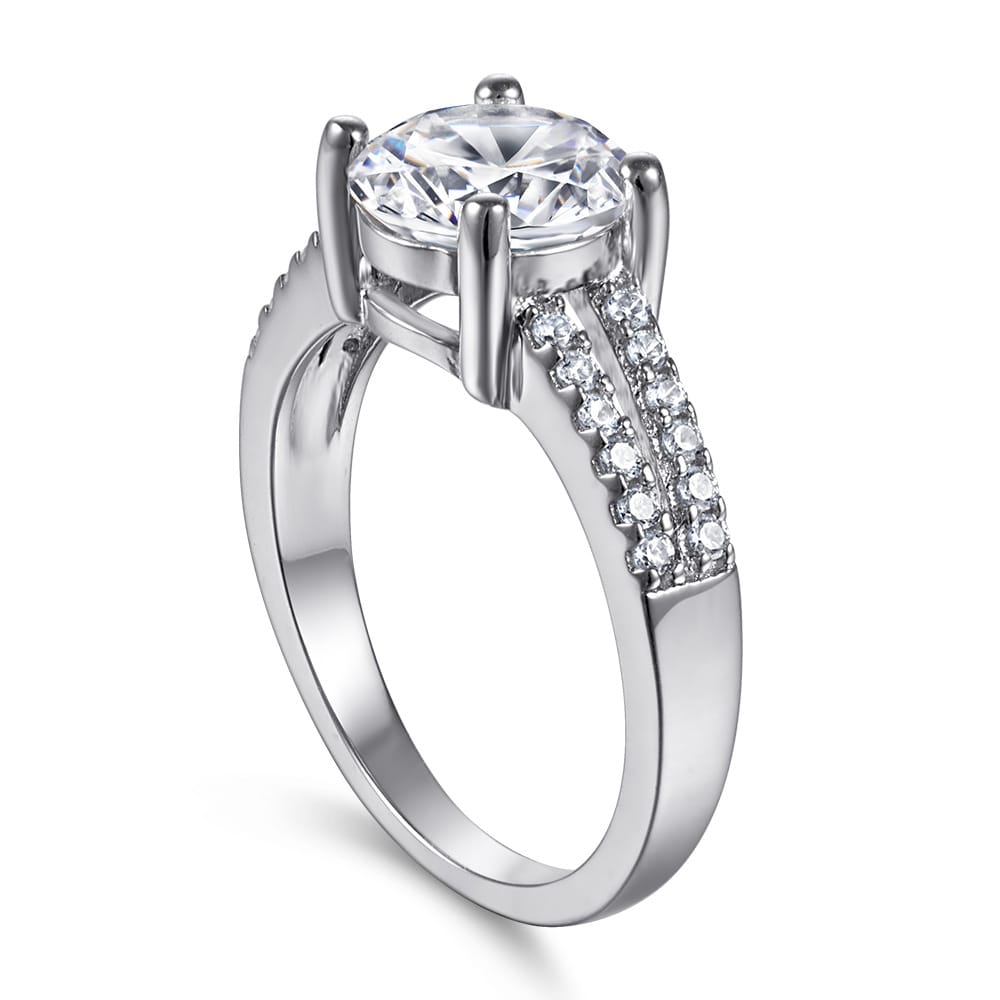 Simulated Wedding Tonglin 925 Silver Trendsetter Ring