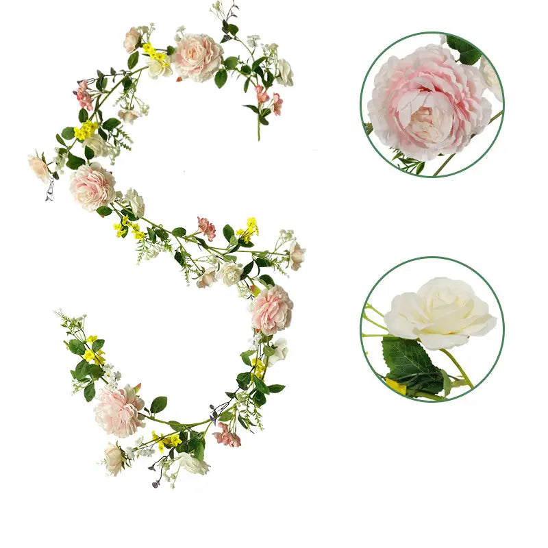 Elegant Artificial Rose Vine Decoration