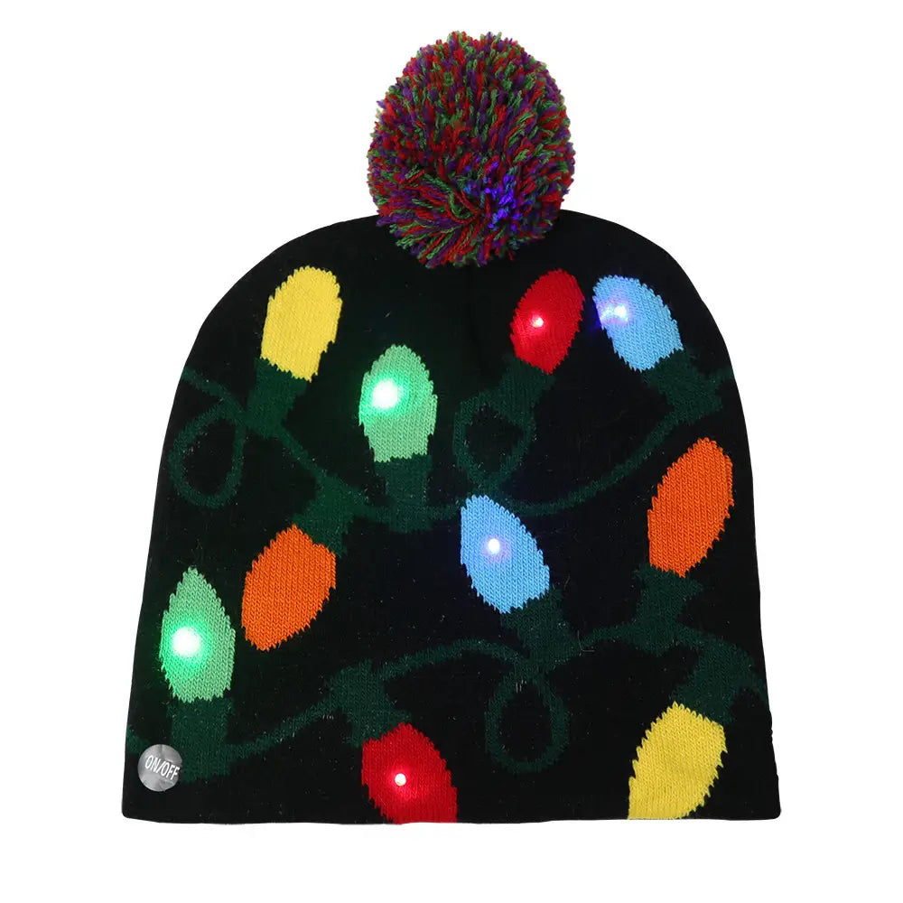 LED Knitted Christmas Hat with Lights