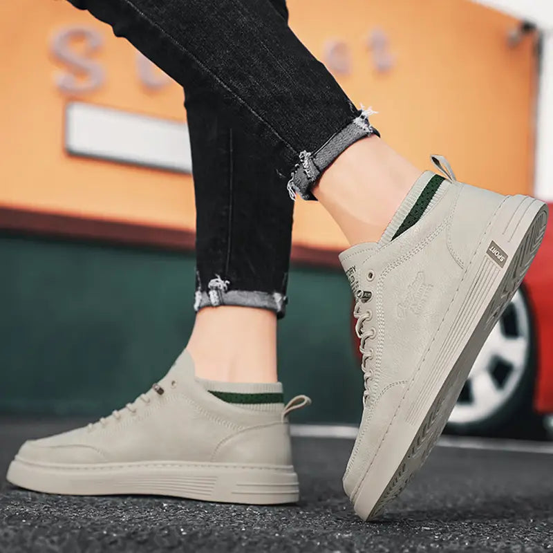 Flats Shoes Men?€?s Elastic Band Sneakers Casual Outdoor Daily Walking