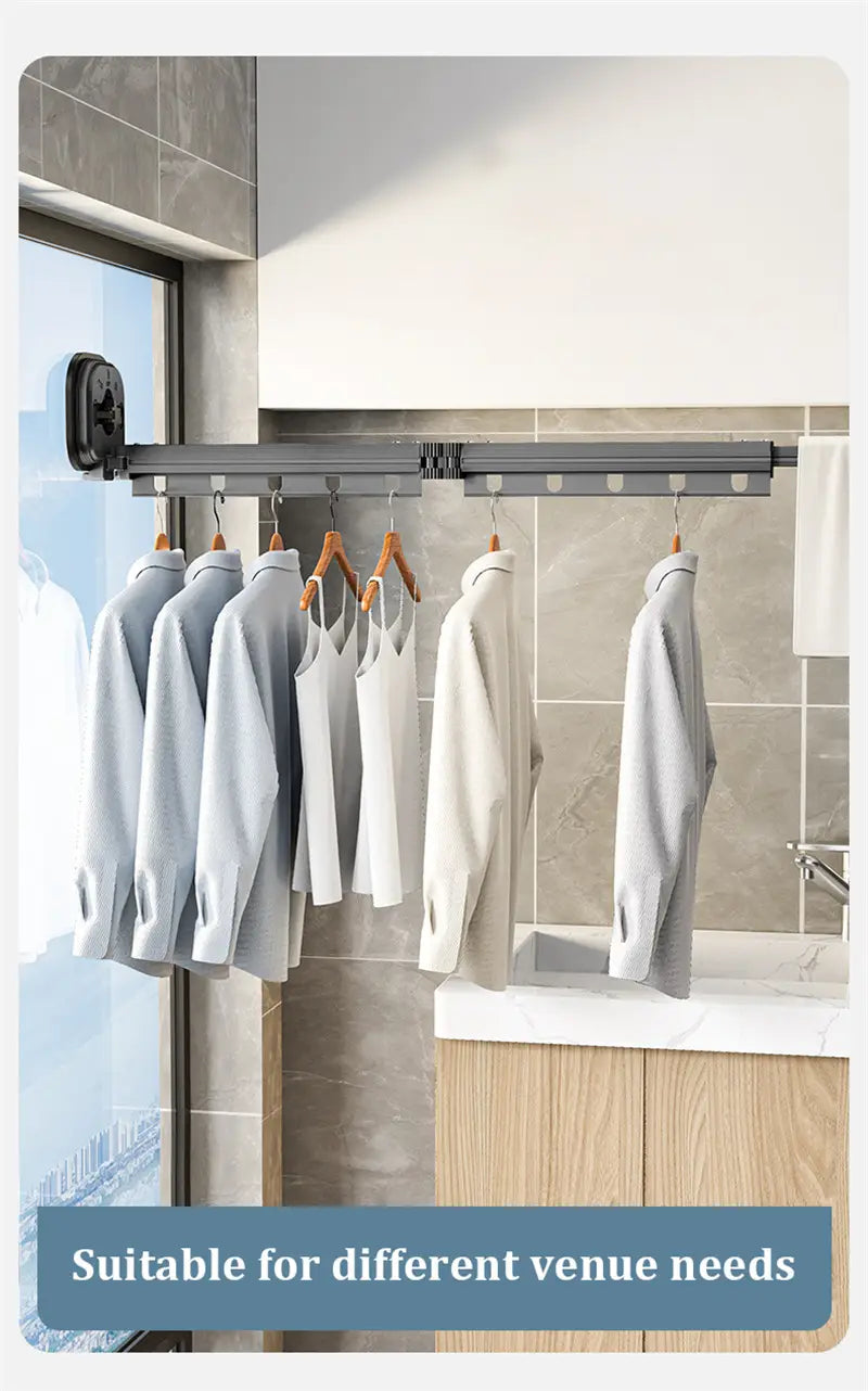 Retractable Folding Clothes Hanger with Suction Cups