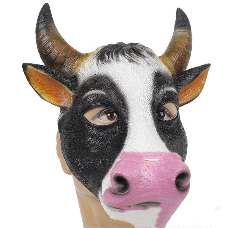 Latex Cow Half Face Mask for Masquerades