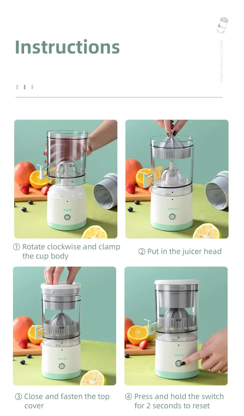 Portable Wireless Slow Juicer with USB Charging