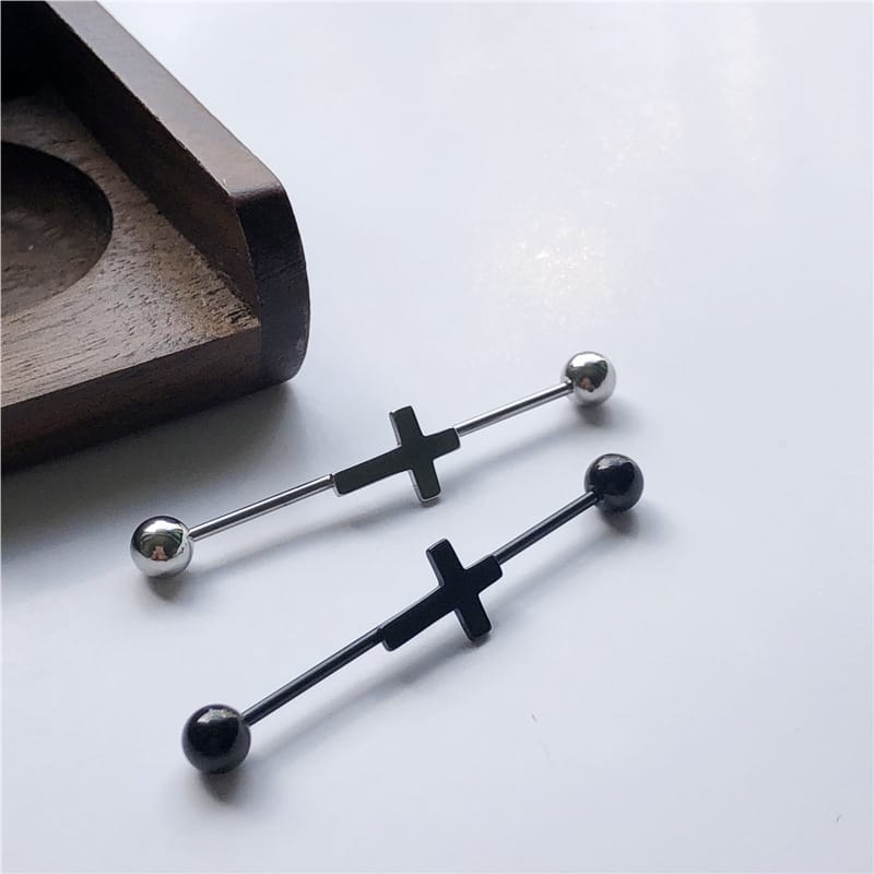 Punk All-match Barbell with Stainless Steel Ear Bone Nail