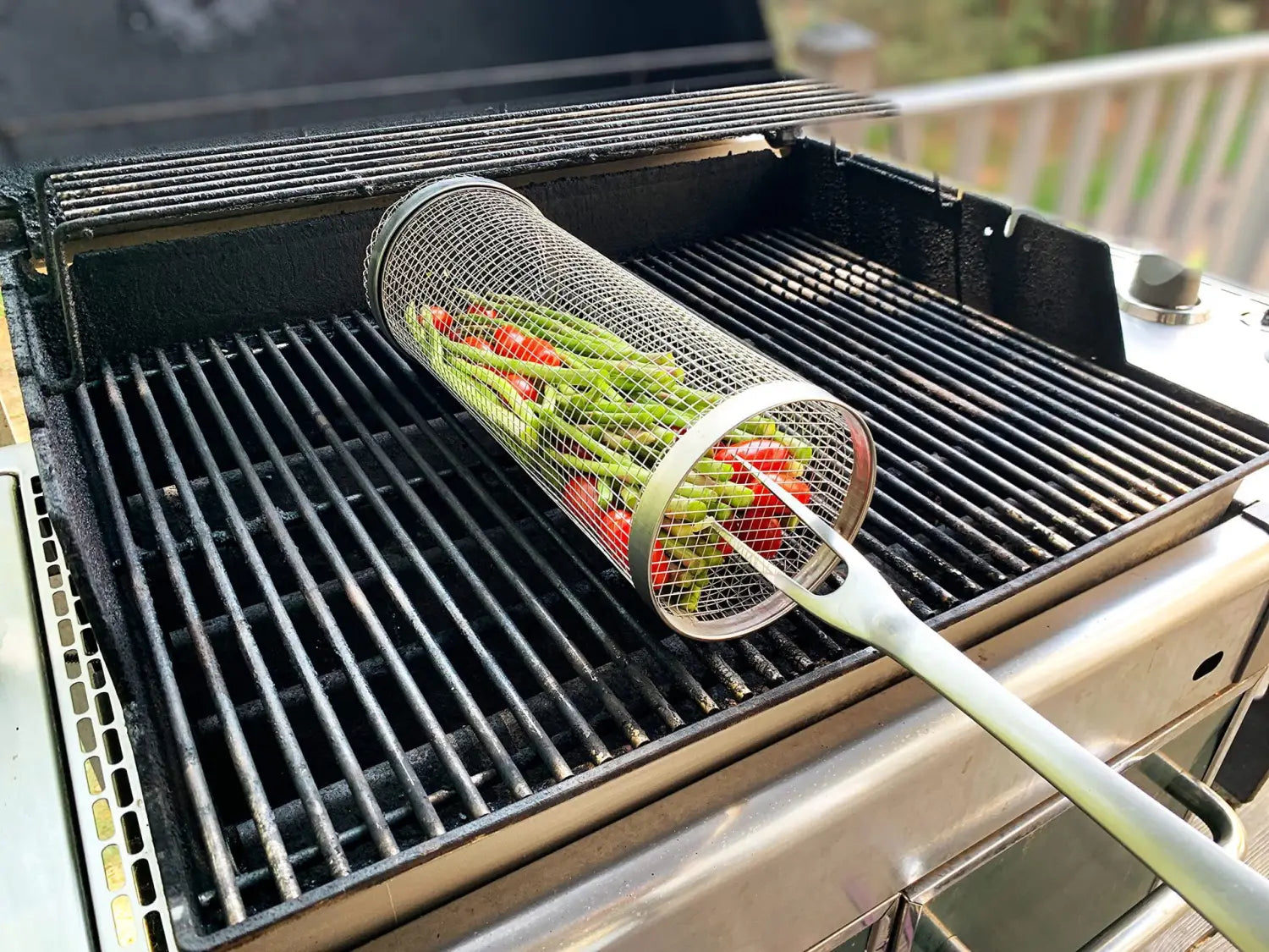 Stainless Steel Grilling Basket for BBQ and Camping