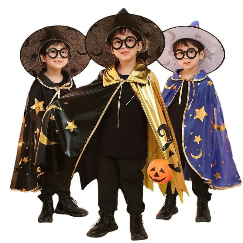 Children?€?s Cloak Five-star Wizard?€?s Hat Costume