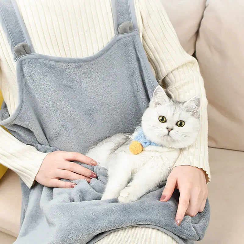 Non-stick Soft Plush Pet Apron - Touch The Cat Clothes