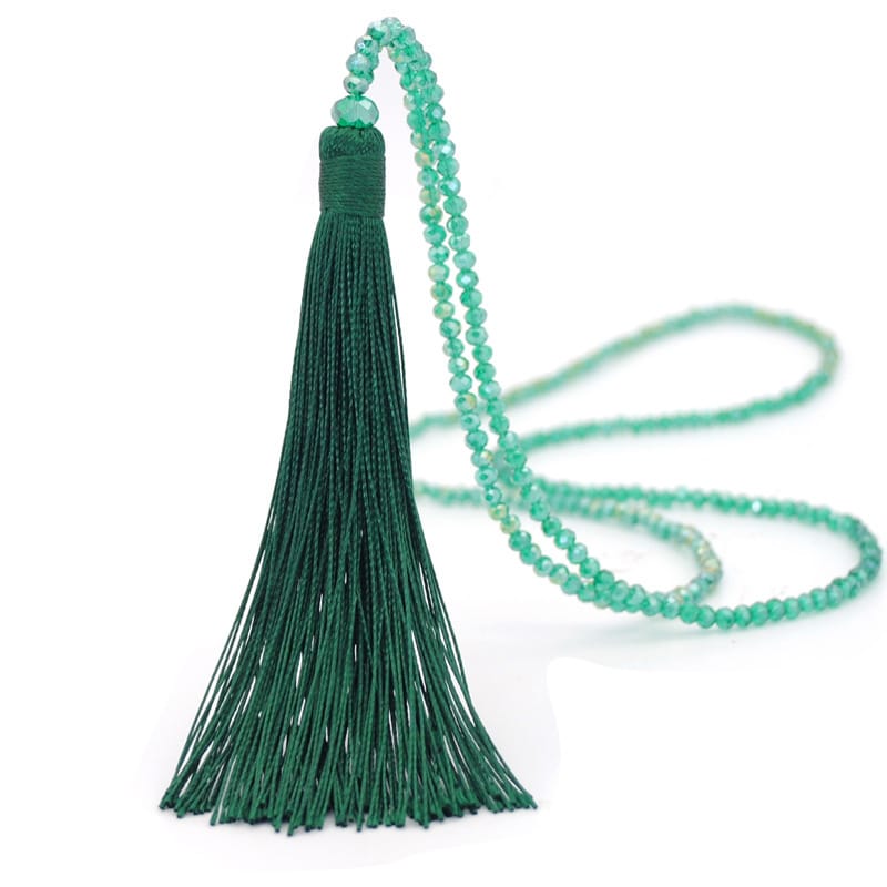 Colorful Velvet Silk Tassel Necklace