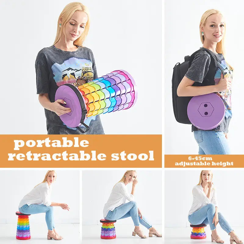 Portable Adjustable Outdoor Folding Stool