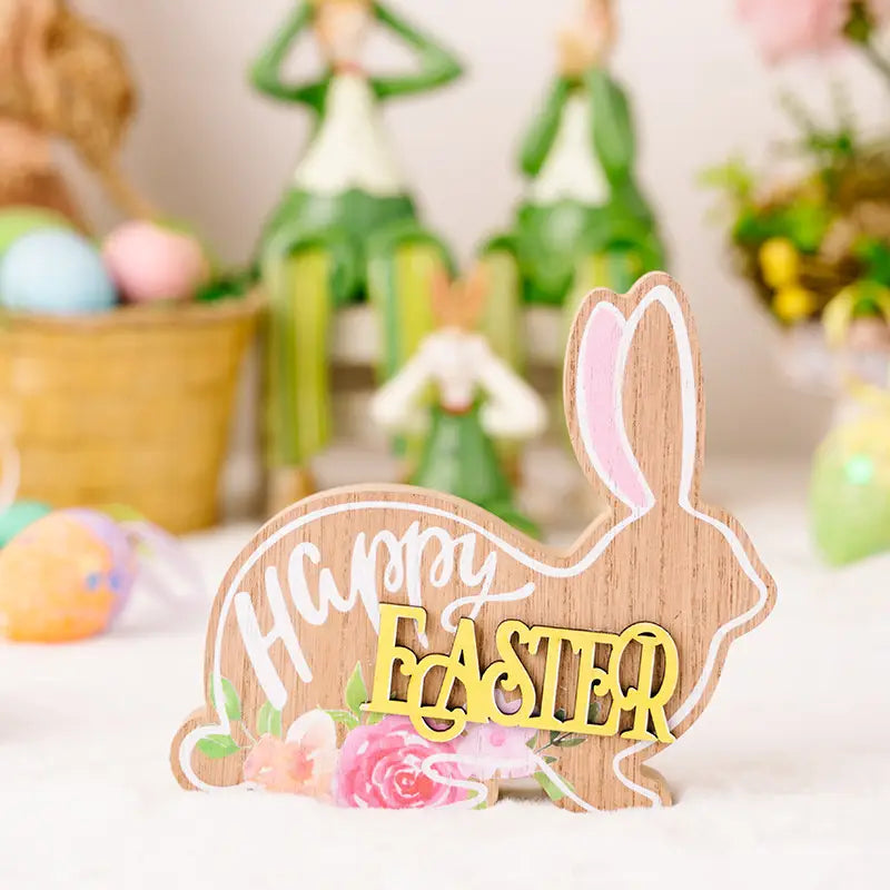 Wooden Easter Bunny Ornaments