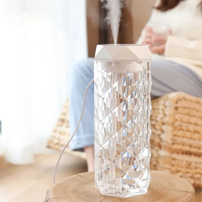 Crystal Lamp Air Humidifier with Color Night Light and Touch Control