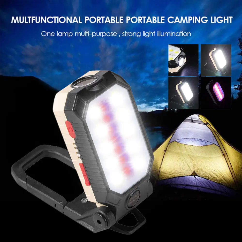 Folding USB Rechargeable Work Light - Portable Camping Lantern with Magnet
