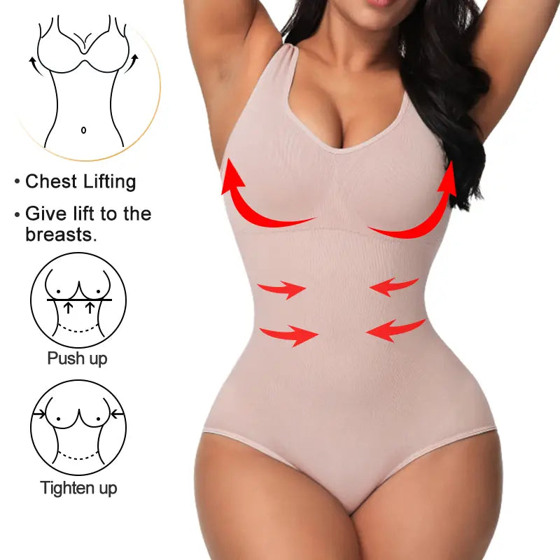 Seamless One-Piece Bodysuit - European and American Corset Style