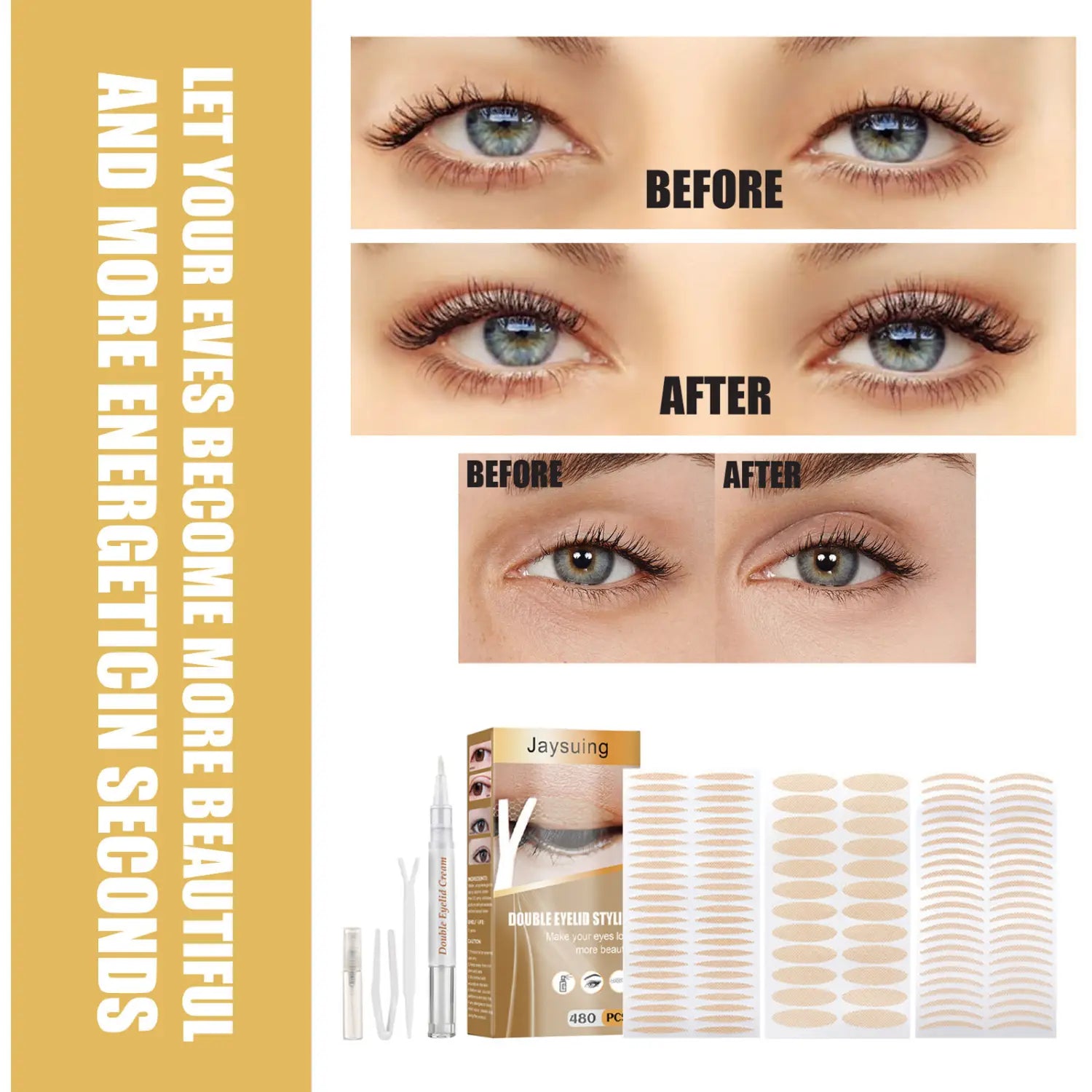 Long-Lasting Natural Invisible Double Eyelid Sticker