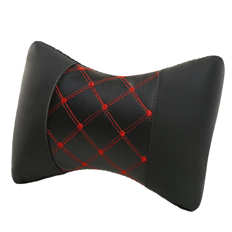 Leather Quilted Car Headrest Cervical Neck Pillow