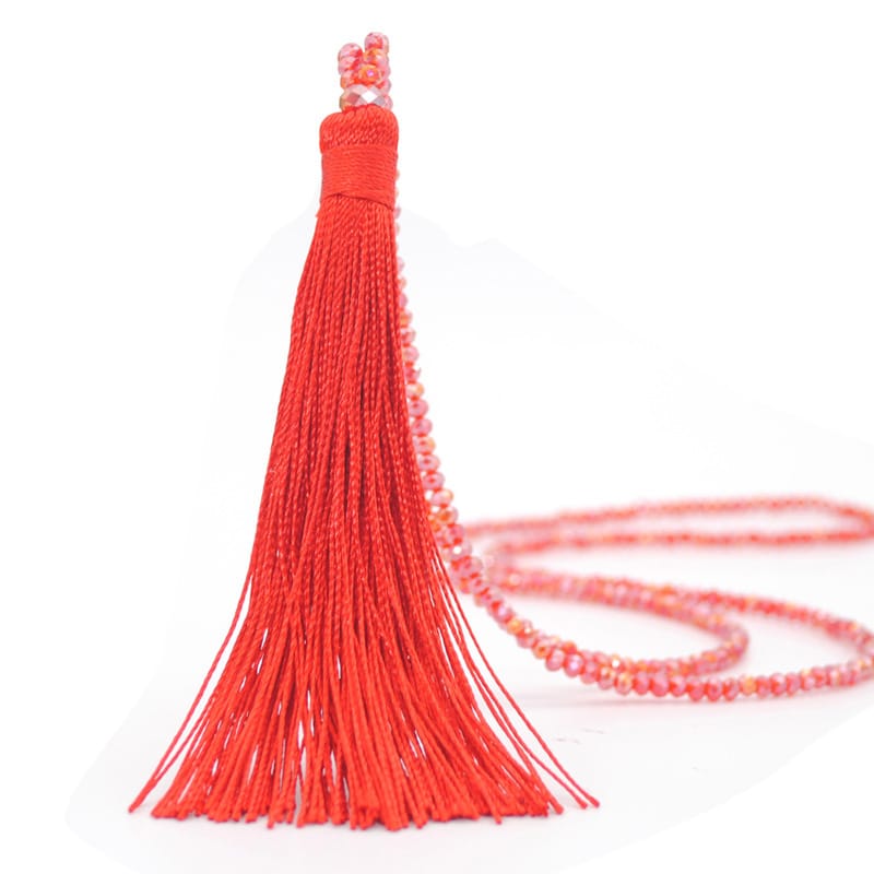 Colorful Velvet Silk Tassel Necklace