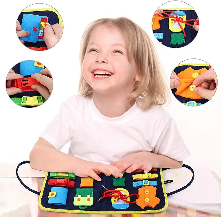 Interactive Busy Book - Children?€?s Dressing and Buttoning Learning Toy