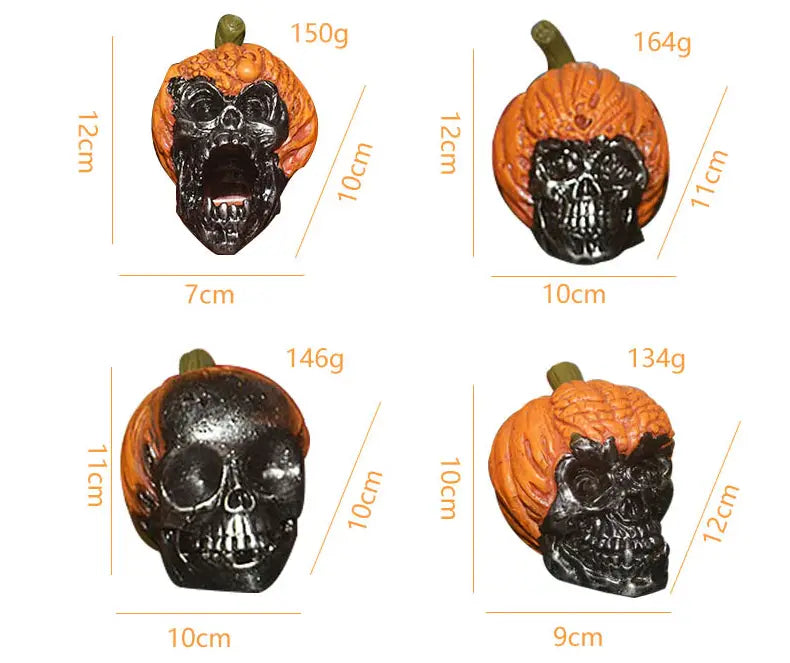 New Evil Pumpkin Skull Halloween Resin Ornament