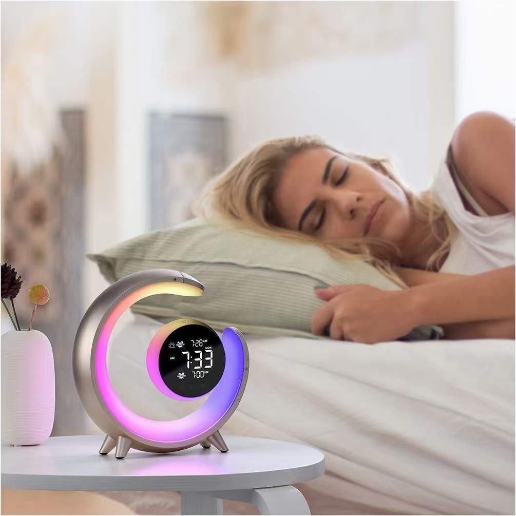 White Noise Dual Alarm Clock Wake-up Touch RGB Colorful