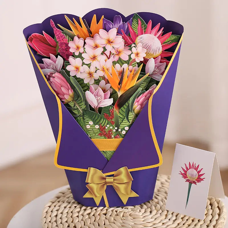 Flowers Holiday Gift Large Bouquet Greeting Card Decoration