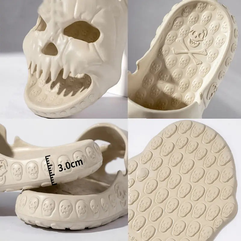Personalized Skull Design Halloween Slippers Bathroom Indoor Outdoor Funny