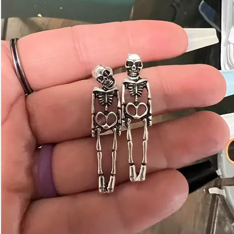 Detachable Skull Skeleton Earrings Set