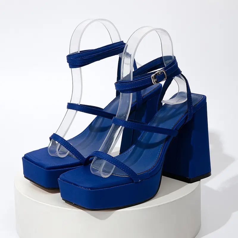 Chunky High Heel Sandals for Women - Fashionable Summer Pumps