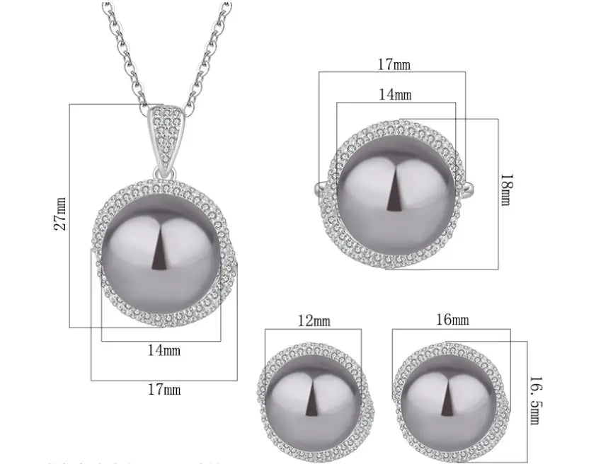 Retro Grey Bead Versatile Pendant Set