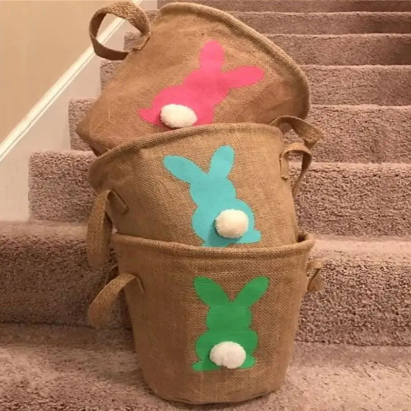 Easter Jute Tote Bag
